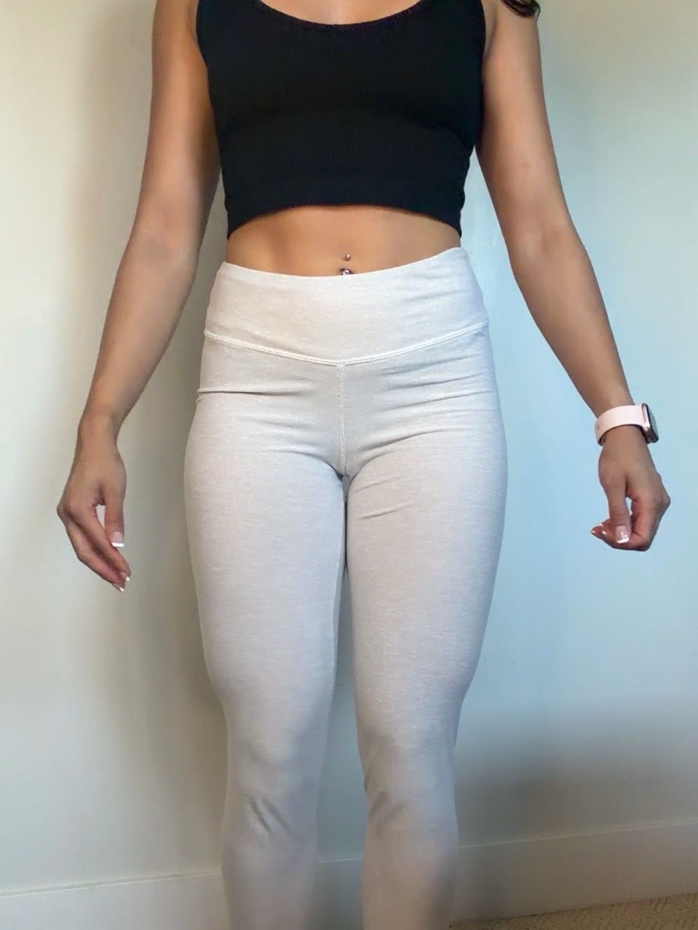 High-Rise Light Gray Women's Yoga Leggings